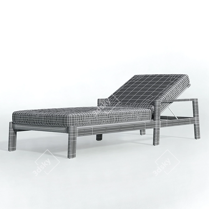 Sleek Aluminum Chaise: Modern Luxury 3D model image 3