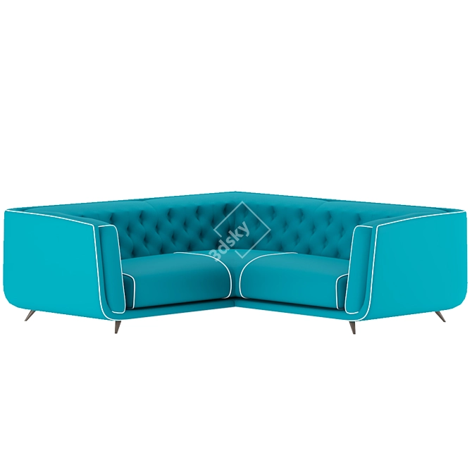 Ocean Blue Piquant Corner Sofa 3D model image 1