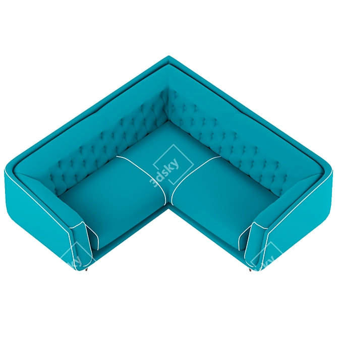 Ocean Blue Piquant Corner Sofa 3D model image 2