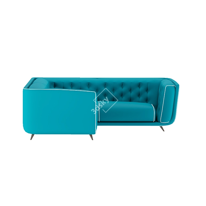 Ocean Blue Piquant Corner Sofa 3D model image 3