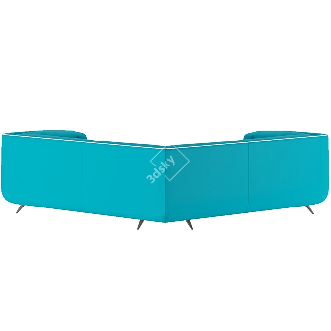 Ocean Blue Piquant Corner Sofa 3D model image 4