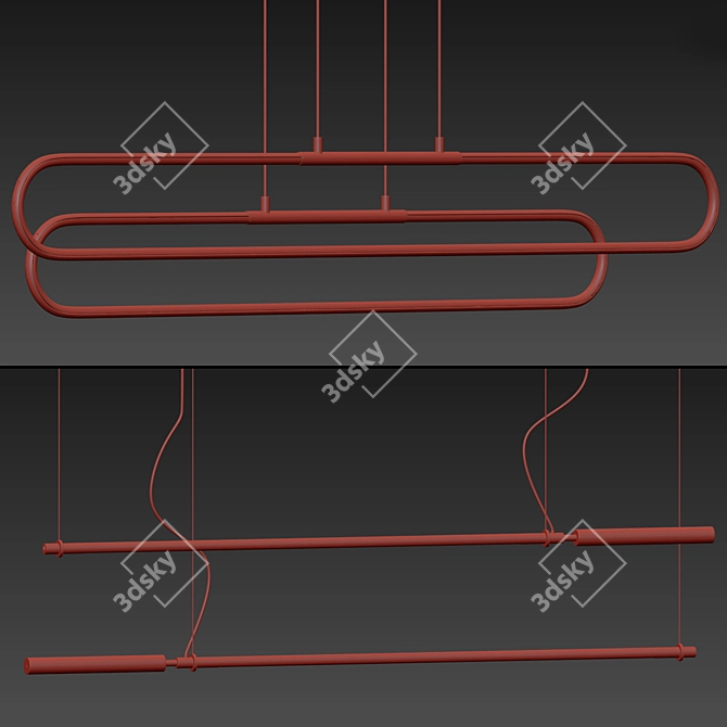 Modern Calypso Linear Suspension Set 3D model image 3