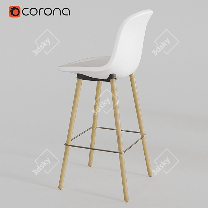 Sleek and Strong Bar Stool 3D model image 3