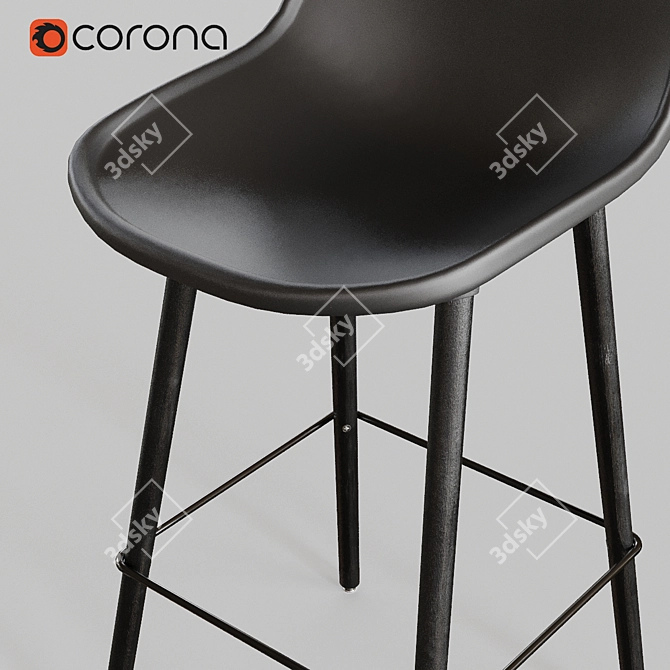 Sleek and Strong Bar Stool 3D model image 4