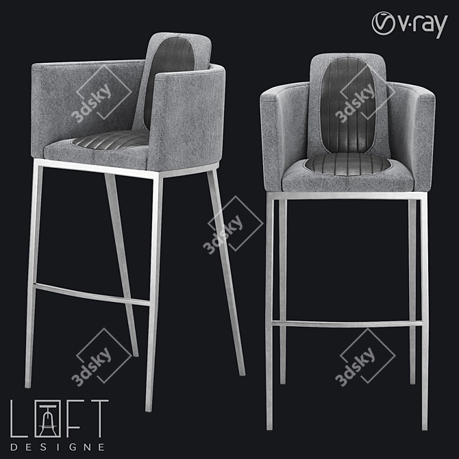 LoftDesign 2691: Stylish Metal and Faux Leather Bar Stool 3D model image 1