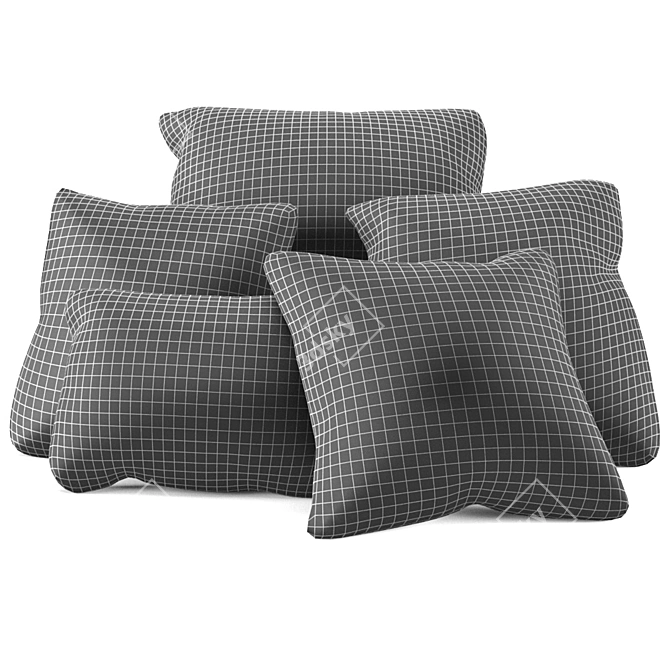 Modern Chic Pillows: Versatile Sizes & High-Quality Textures 3D model image 3