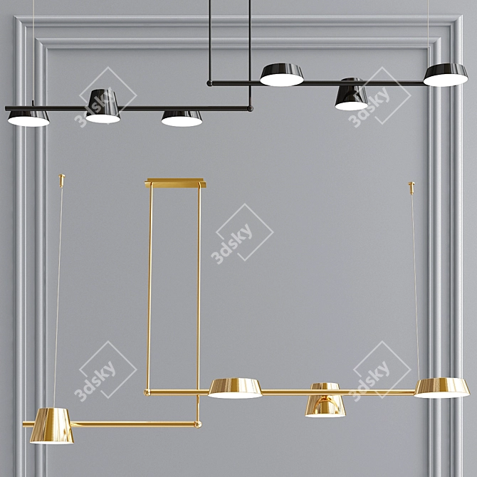 Elegant Toivola Metal & Acrylic Pendant 3D model image 4