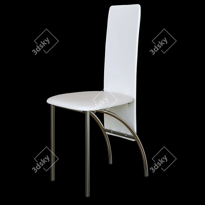 Amely Chrome Kitchen Chair 3D model image 1