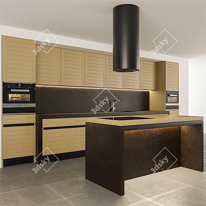 Modern Kitchen 01: V-Ray/Corona Ready 3D model image 1