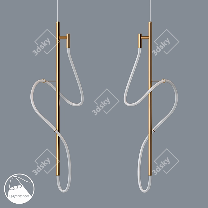 Sleek Elegance Chandelier 3D model image 1