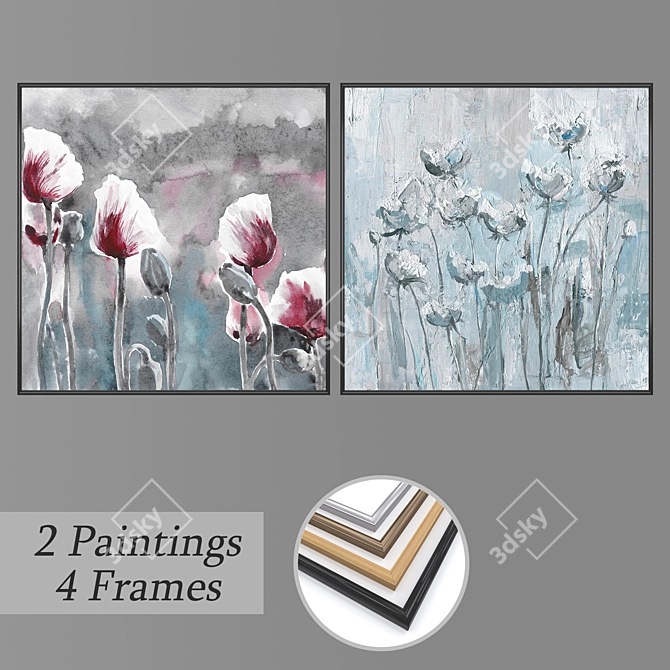 Harmonious Wall Art Set 3D model image 1