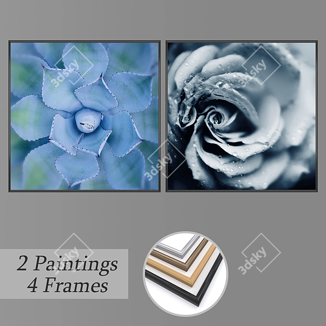 Elegant Wall Art Set 3D model image 1