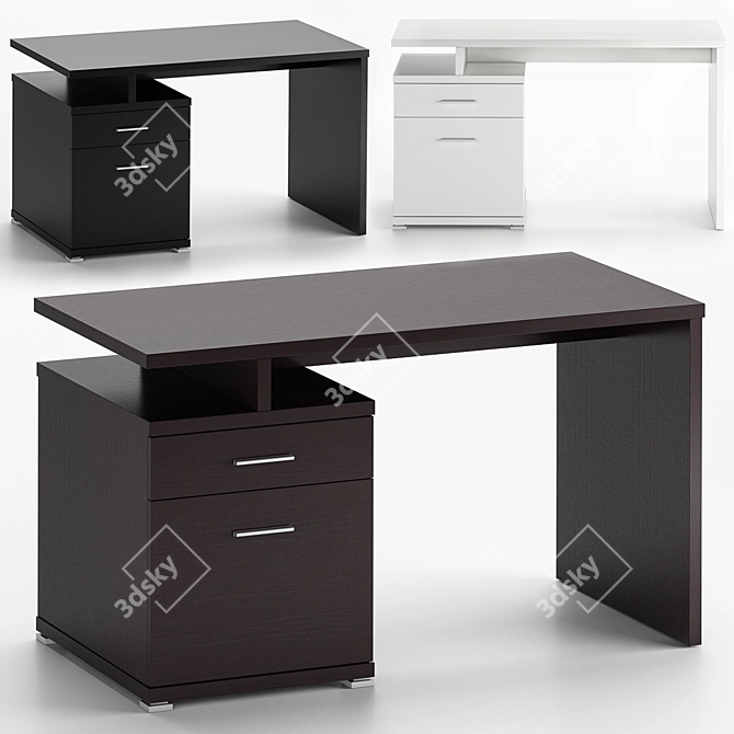 Irving 2-Drawer Office Desk 3D model image 1