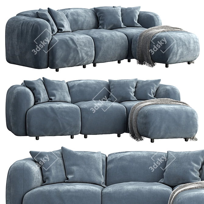 Elegant Normann Copenhagen Swell Sofa 3D model image 2