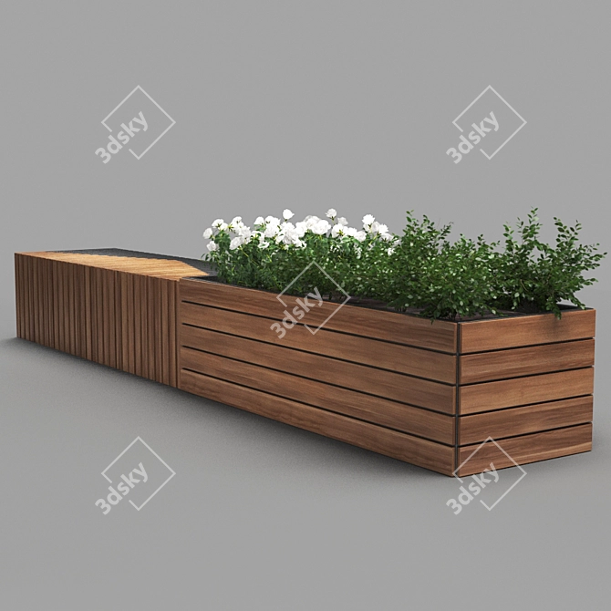 Unique Poly Count Bench 3D model image 2