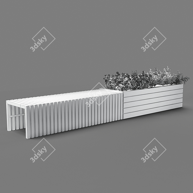 Unique Poly Count Bench 3D model image 3