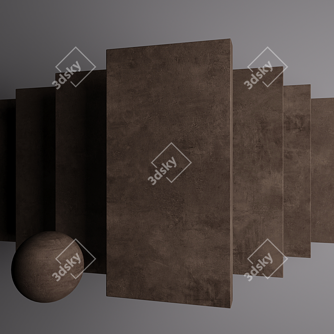 Ares Brown Concrete Set | 10 HD Textures 3D model image 1