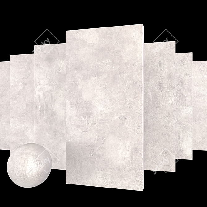 Modern Gray Concrete Tile Set 3D model image 1
