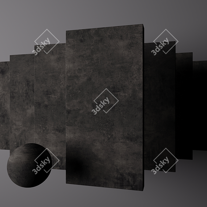 Ares Black Concrete Set: High-Quality 3D Textures 3D model image 2