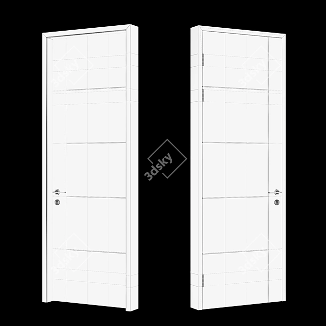 Elegant Walnut Modern Door 3D model image 5