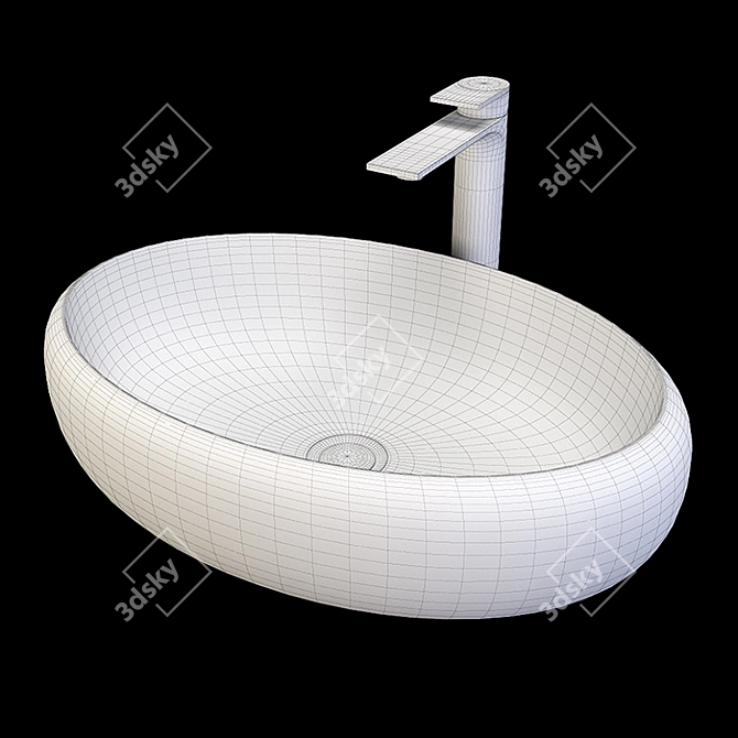 Elegant Melana MLN-A252 Sink Set 3D model image 3