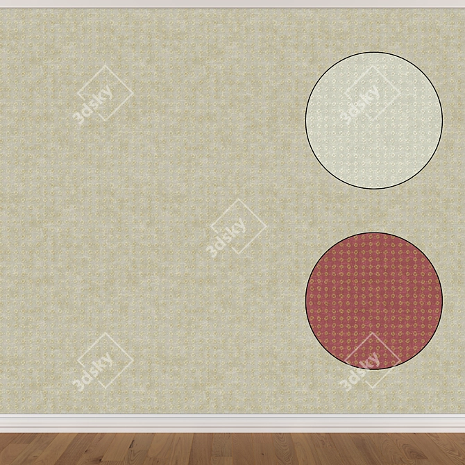 Seamless Wallpaper Set in 3 Colors 3D model image 1