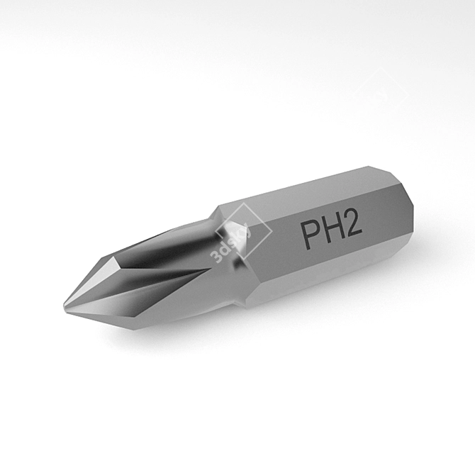 Title: Steel PH2 Drill/Screwdriver Bit 3D model image 1