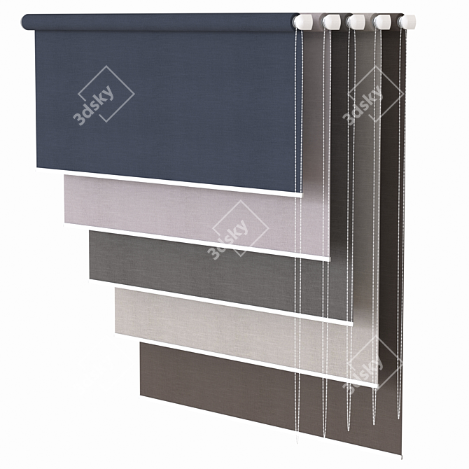 Customizable Roller Blinds Set 3D model image 1