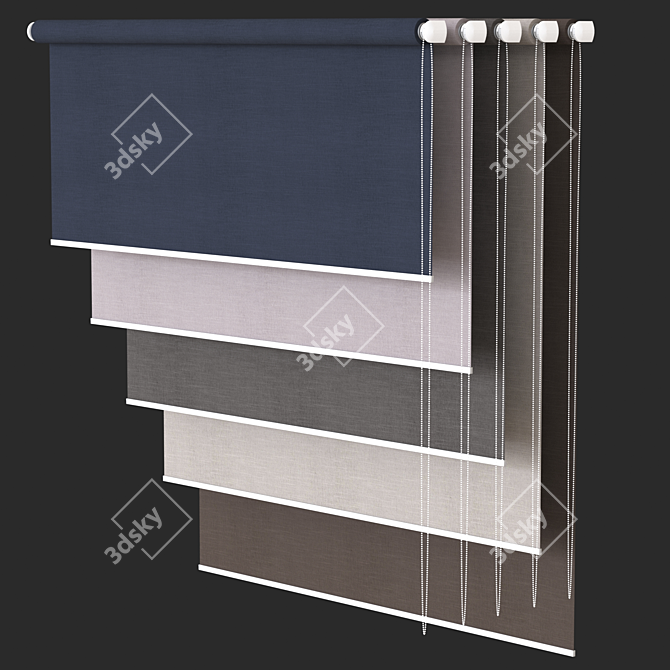 Customizable Roller Blinds Set 3D model image 2