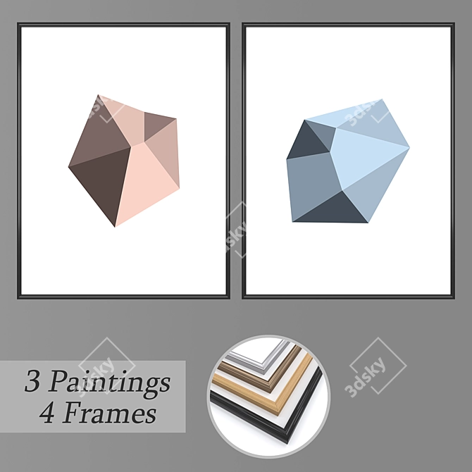 Elegant Wall Art Set 3D model image 1