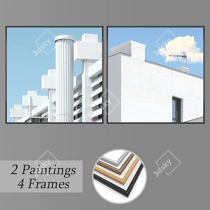 Elegant Wall Art Set 3D model image 1