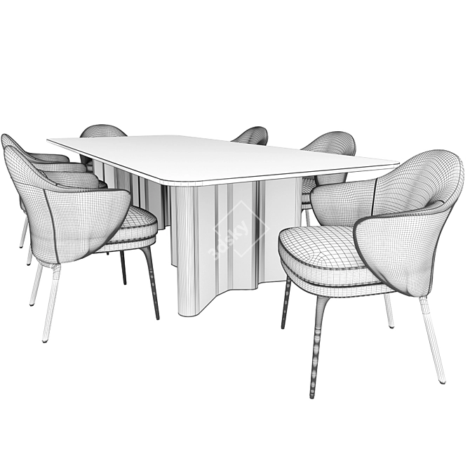 Elegant Duo: Angie Chair & Lou Table 3D model image 3