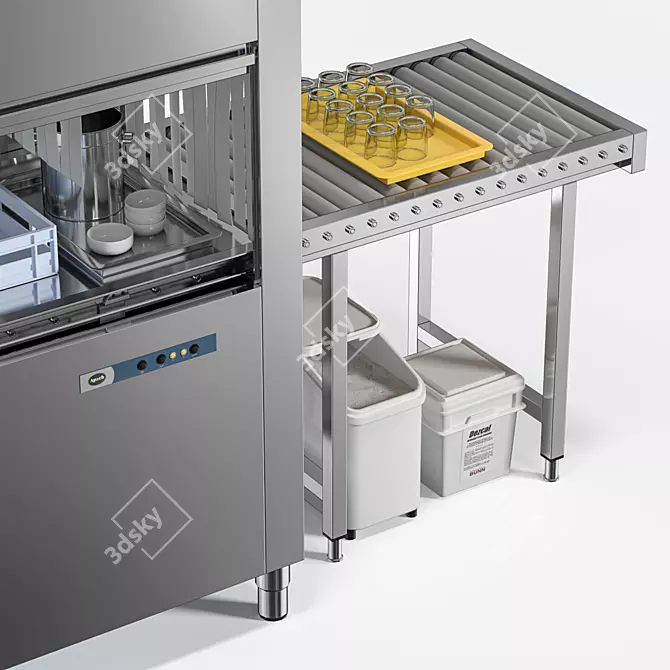 Efficient Conveyor Dishwasher: APACH ARC 100 3D model image 4