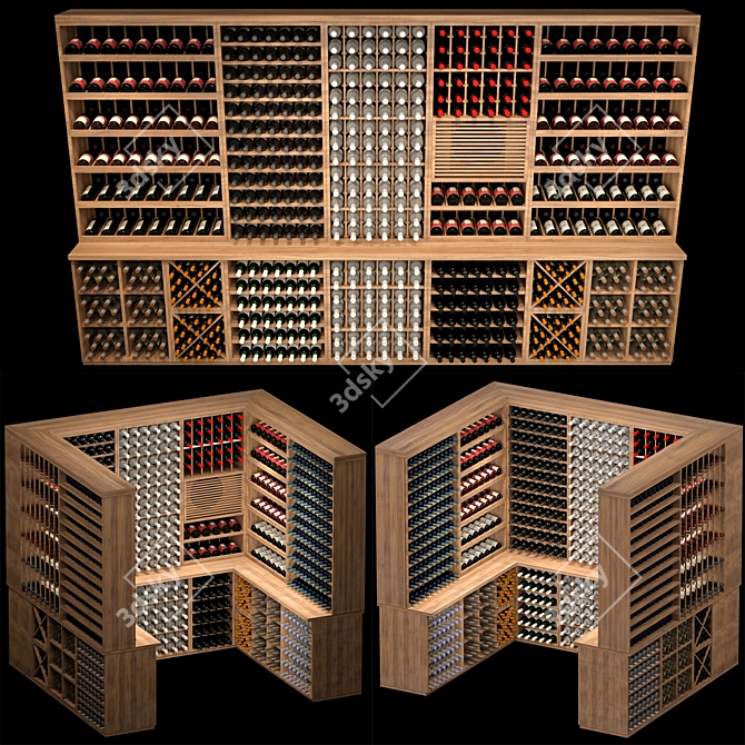 Sleek Wine Cellar 3D Model 3D model image 1