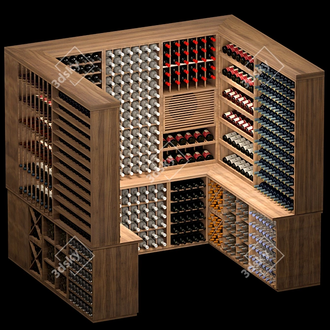 Sleek Wine Cellar 3D Model 3D model image 3