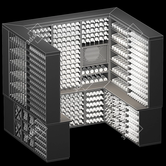 Sleek Wine Cellar 3D Model 3D model image 4