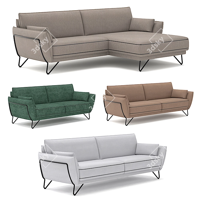 Luxury Belgian Sofa Montego 3D model image 1