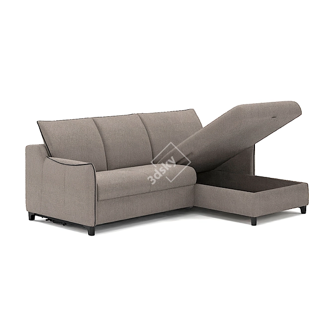 Nokto Blue Sofa with Multiple Options 3D model image 4