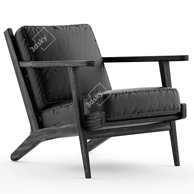 Modern Leather Armchair: Pottery Raylan 3D model image 2