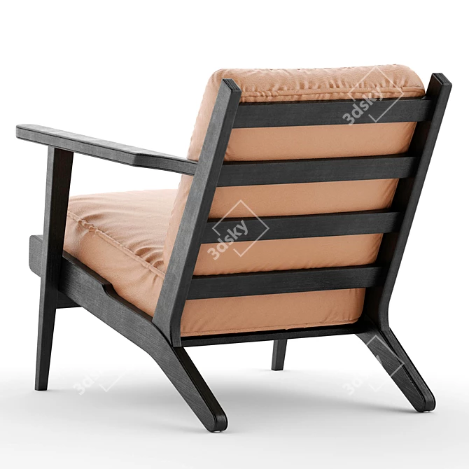 Modern Leather Armchair: Pottery Raylan 3D model image 3