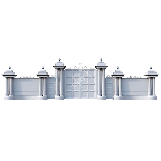 Elegant Gate Model 3D model image 3