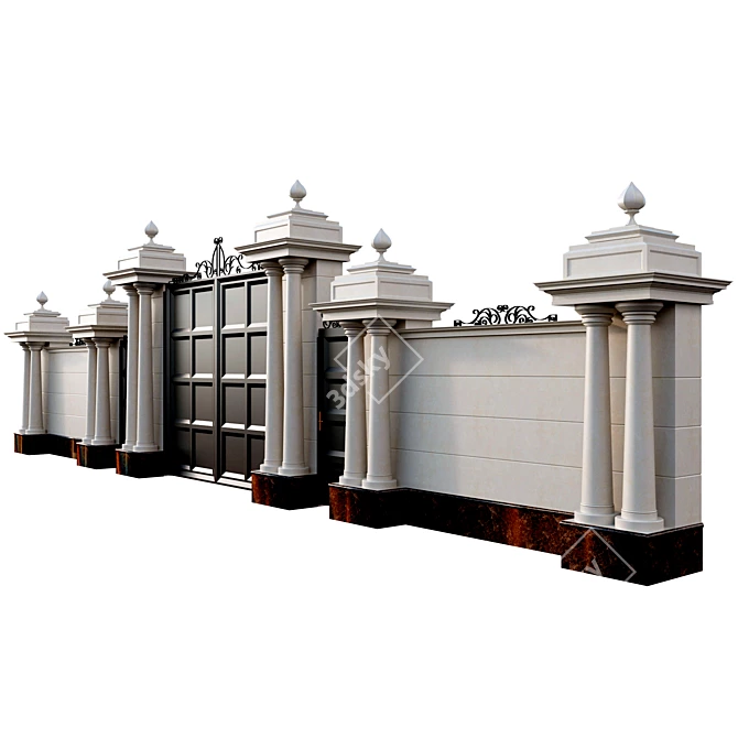 Elegant Gate Model 3D model image 4