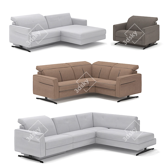 Belgian Luxury Sofa Tofane 3D model image 4