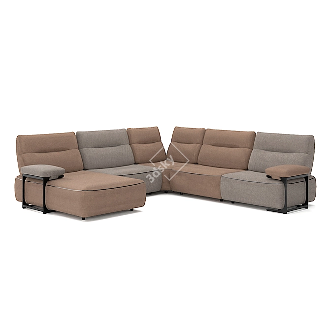 Modular Belgian Sofa with Adjustable Features 3D model image 1