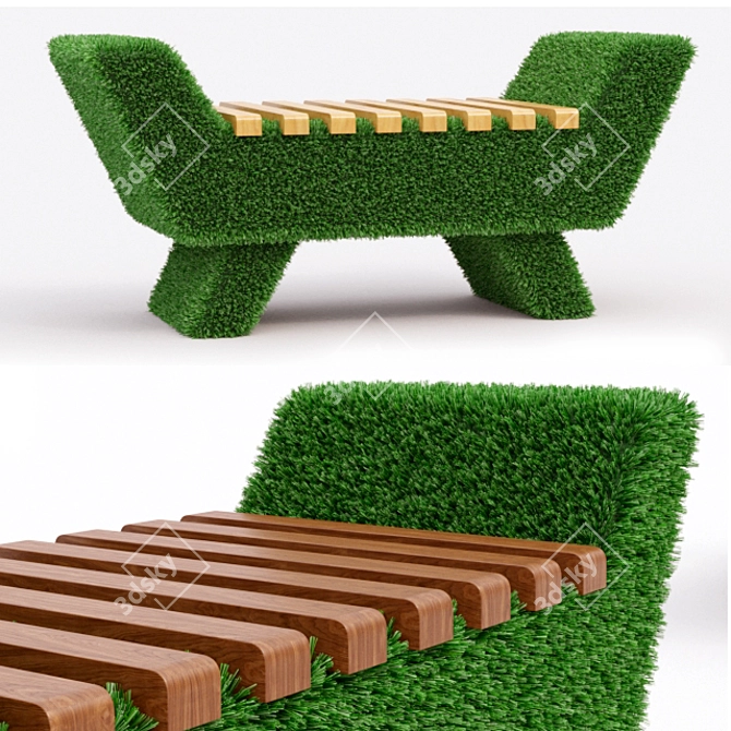 Elegant Topiary Bench for Stunning Landscapes 3D model image 1