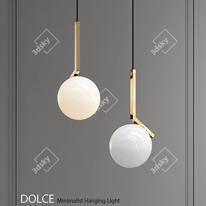 Sleek Hanging Light Fixture - DOLCE 3D model image 1