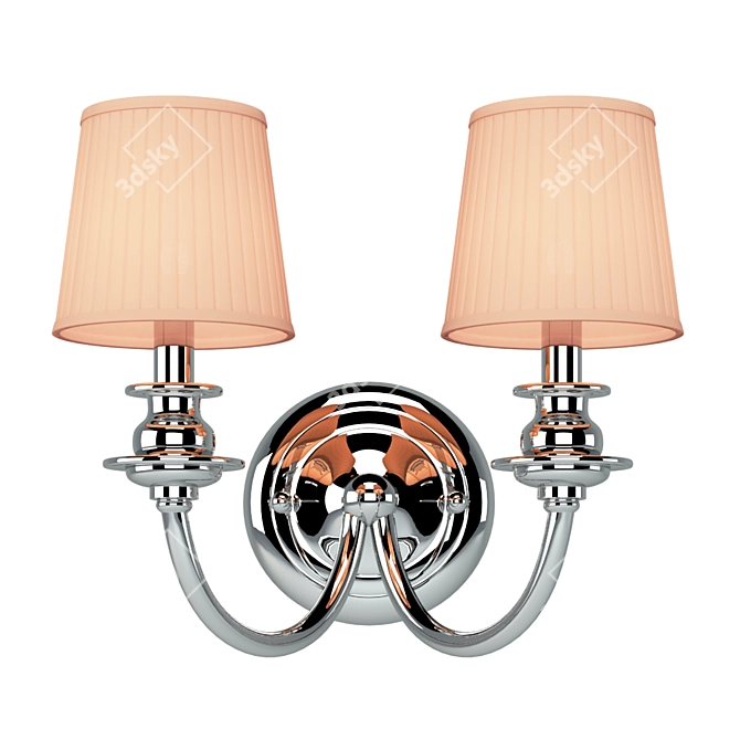 Elegant Nickel Newport Wall Sconce 3D model image 1