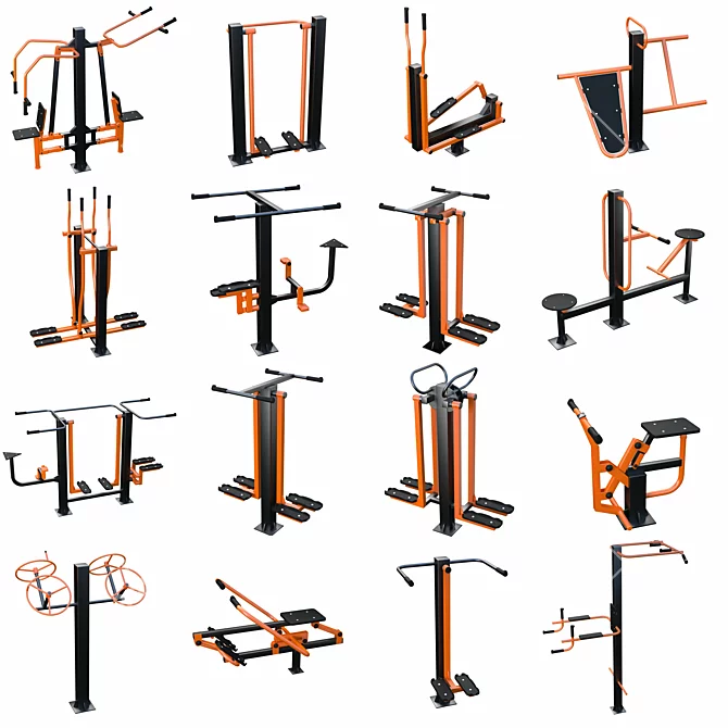 Portable Street Fitness Equipment 3D model image 1