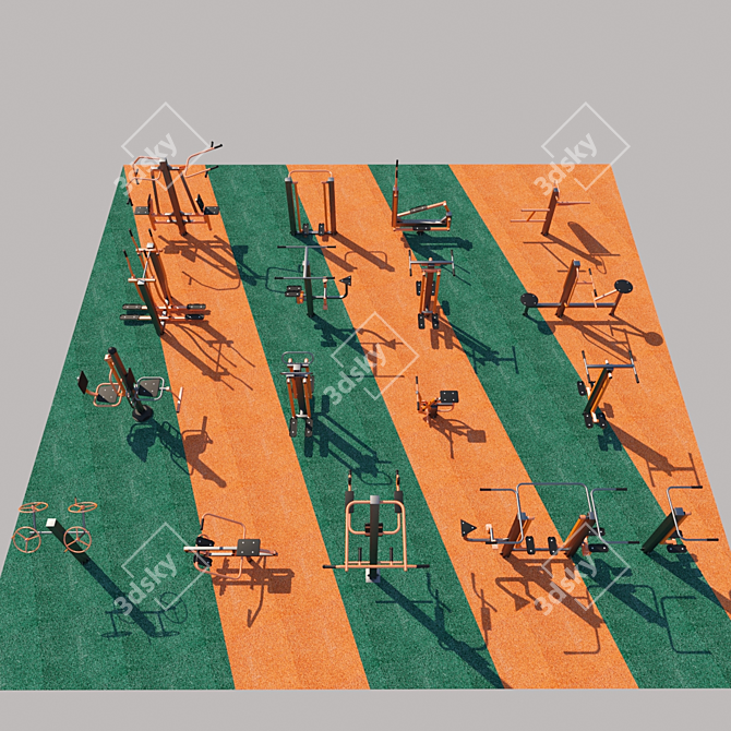 Portable Street Fitness Equipment 3D model image 3