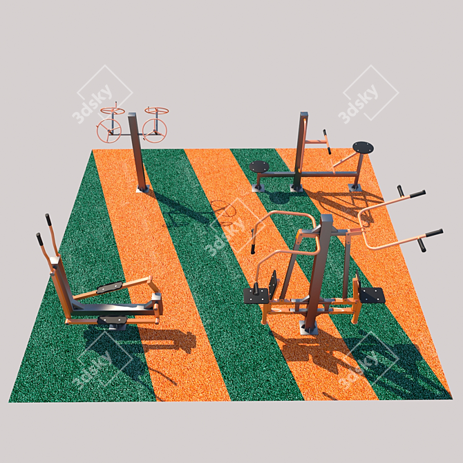 Portable Street Fitness Equipment 3D model image 4